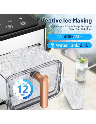 Fabricador de Hielo Nugget Keenstar 18 kg/día Acero Inoxidable