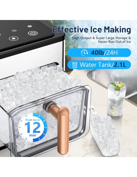 Fabricador de Hielo Nugget Keenstar 18 kg/día Acero Inoxidable