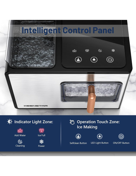 Fabricador de Hielo Nugget Keenstar 18 kg/día Acero Inoxidable