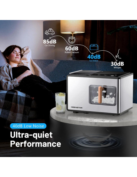 Fabricador de Hielo Nugget Keenstar 18 kg/día Acero Inoxidable