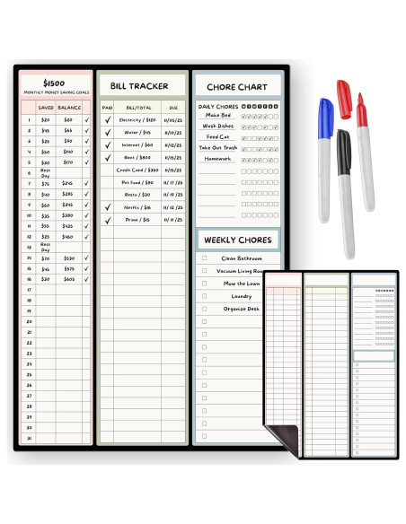 Planificador Magnético de Presupuesto Sunsella 25.4x35.6 cm