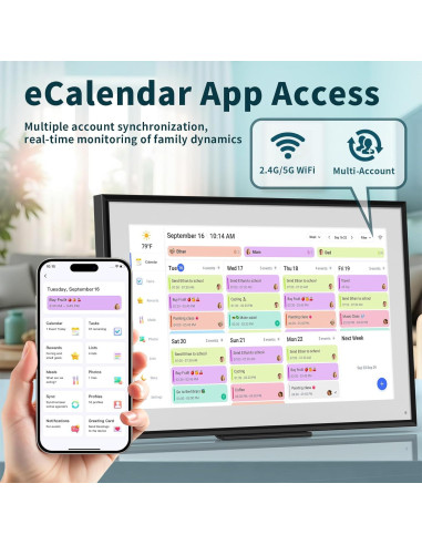 Calendario Digital WiFi Canupdog 21.5" Pantalla Táctil HD