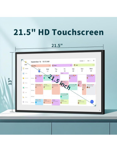 Calendario Digital WiFi Canupdog 21.5" Pantalla Táctil HD