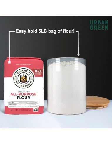 Tarros de vidrio Urban Green 2 Set 2.84L con tapa de bambú