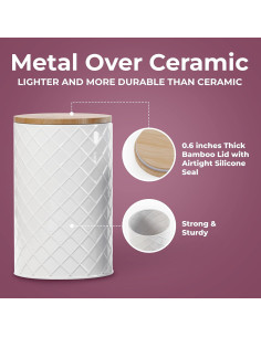 Conjunto de 4 Frascos de Metal Blanco Pebble & Stem Herméticos 2