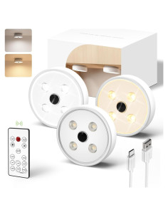EZVALO Luces de Puck LED Recargables 3 Pack con Sensor