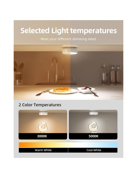 EZVALO Luces de Puck LED Recargables 3 Pack con Sensor