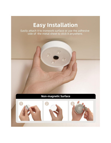 EZVALO Luces de Puck LED Recargables 3 Pack con Sensor