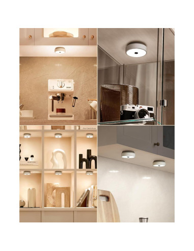 EZVALO Luces de Puck LED Recargables 3 Pack con Sensor