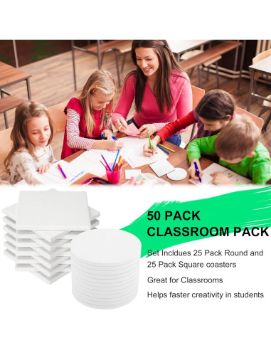 Azulejos de Cerámica Blancos 50 Pzs 10.16 cm para Manualidades