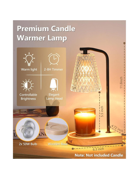 Lámpara Calentadora de Velas Eléctrica Leakind con Temporizador