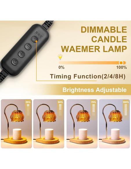 Lámpara Calentadora de Velas Gr8Gardens Naranja Regulable 50W