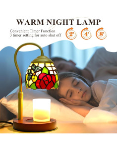 Lámpara Calentadora de Velas LIBOZMKO Estilo Tiffany 30.48 cm 2