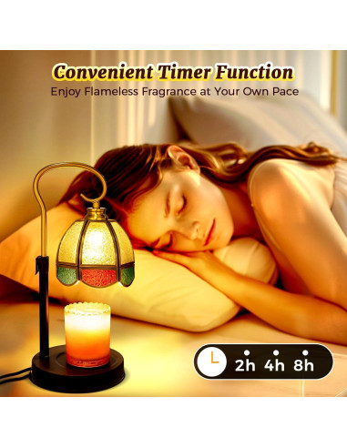 Lámpara Calentadora de Velas LAYUKI Regulable 30 cm con Temporizador