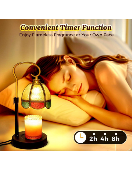 Lámpara Calentadora de Velas LAYUKI Regulable 30 cm con Temporizador