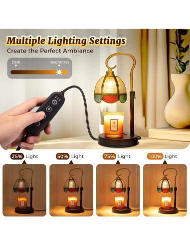 Lámpara Calentadora de Velas LAYUKI Regulable 30 cm con Temporizador