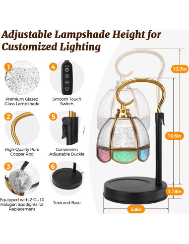 Lámpara Calentadora de Velas LAYUKI Regulable 30 cm con Temporizador