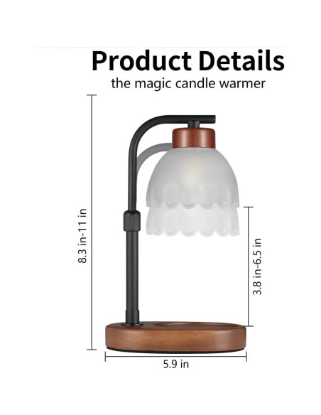 Lámpara Calentadora de Velas Copinpin 7W Regulable Gris