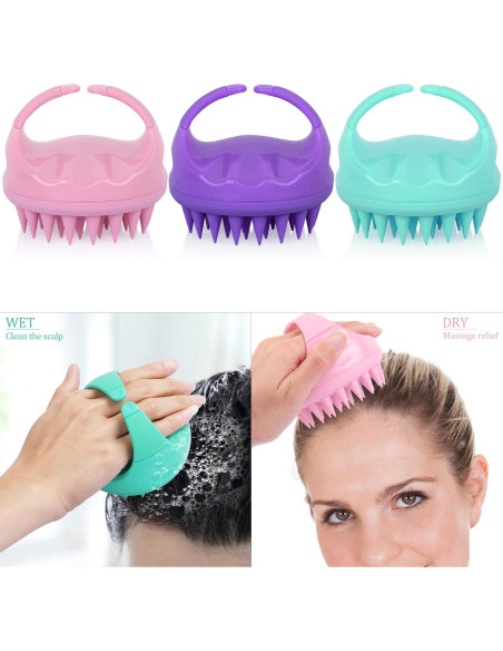 Cepillo de Champú Exfoliante BTYMS Multicolor 3 Pcs