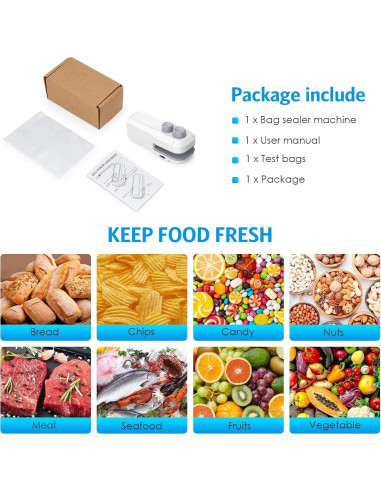 Sellador de Bolsa Mini Olipiter 2 en 1 Recargable USB Blanco