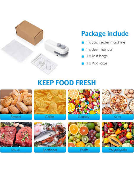 Sellador de Bolsa Mini Olipiter 2 en 1 Recargable USB Blanco