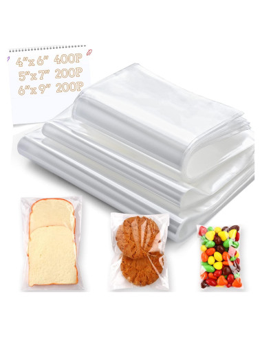 800 Bolsas de Cello Re-sellables NEOACT 3 Tamaños para Alimentos
