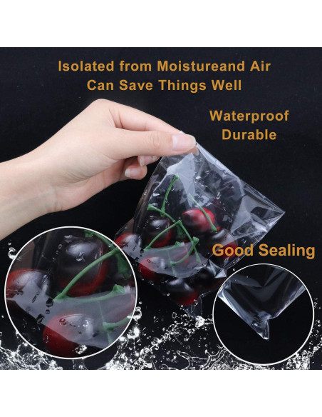 800 Bolsas de Cello Re-sellables NEOACT 3 Tamaños para Alimentos