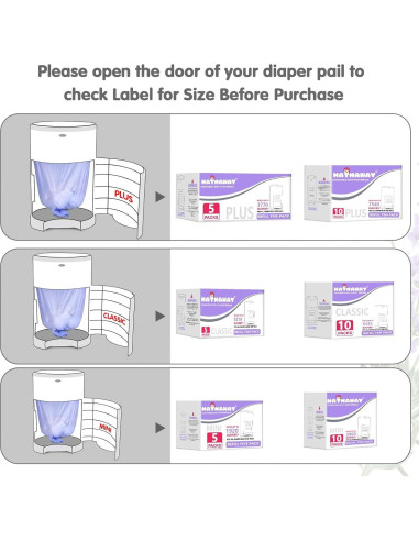 Bolsas de Repuesto RUZAKO para Cubos de Pañales Mini, 5 Pzas