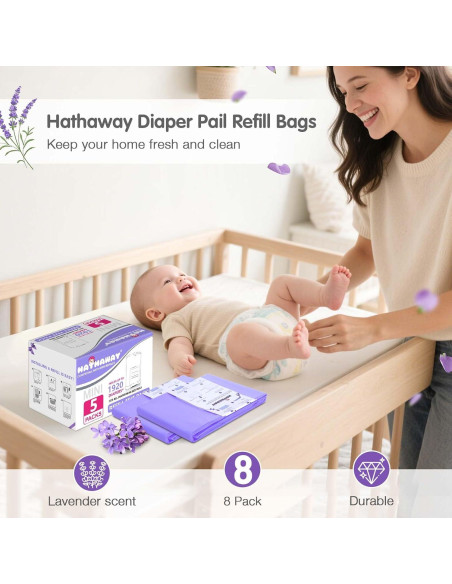 Bolsas de Repuesto RUZAKO para Cubos de Pañales Mini, 5 Pzas