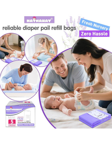 Bolsas de Repuesto RUZAKO para Cubos de Pañales Mini, 5 Pzas