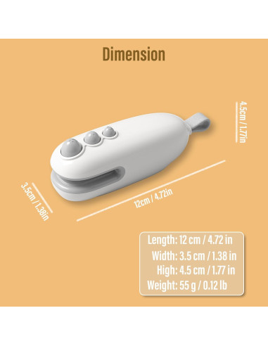 Mini Sello de Bolsas Recargable MORNIIE Blanco 12cm