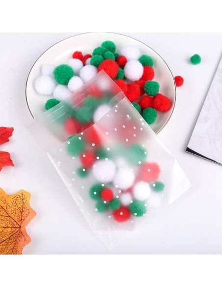 100 Bolsas de Celofán Autoadhesivas Searik 5x7 cm con Etiquetas