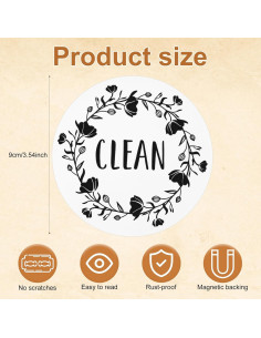 Imán de Lavavajillas Limpio Sucio BOXOB 9 cm - 2 Piezas 2