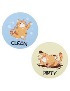 2 Piezas Imán de Gato Limpio Sucio Gosknor 8.9 cm PVC