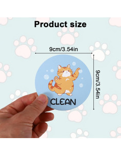 2 Piezas Imán de Gato Limpio Sucio Gosknor 8.9 cm PVC 2