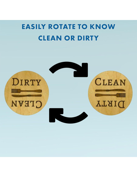 Imán de Lavavajillas Limpio Sucio Madera Arce 6.35 cm