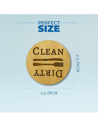 Imán de Lavavajillas Limpio Sucio Madera Arce 6.35 cm