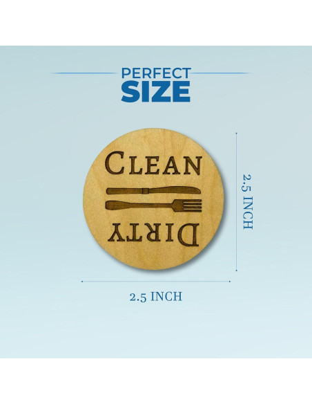 Imán de Lavavajillas Limpio Sucio Madera Arce 6.35 cm