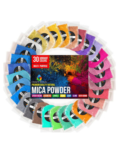 Pó de Mica 30 Colores Resina Epóxica - Pigmentos No Tóxicos