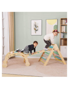 Conjunto Triángulo Pikler Colorido 5 en 1 para Niños 1-6 Años