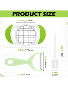 Cortador de Papas Fritas QWLWBU Acero Inoxidable Verde Manual 2