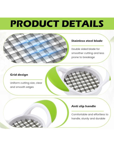 Cortador de Papas Fritas QWLWBU Acero Inoxidable Verde Manual