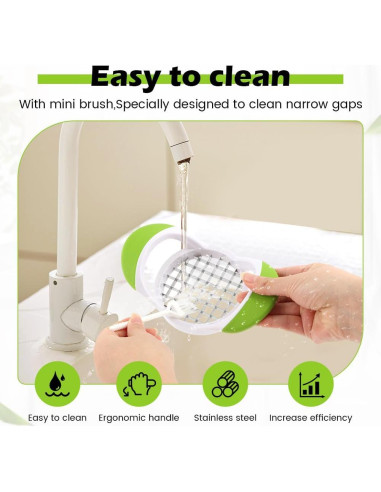 Cortador de Papas Fritas QWLWBU Acero Inoxidable Verde Manual