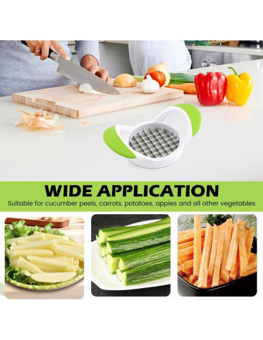 Cortador de Papas Fritas QWLWBU Acero Inoxidable Verde Manual