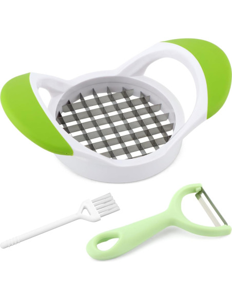 Cortador de Papas Fritas QWLWBU Acero Inoxidable Verde Manual