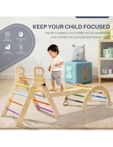 Conjunto Triángulo Pikler y Viga de Equilibrio BlueWood