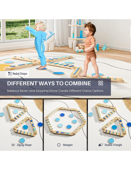 Conjunto Triángulo Pikler y Viga de Equilibrio BlueWood