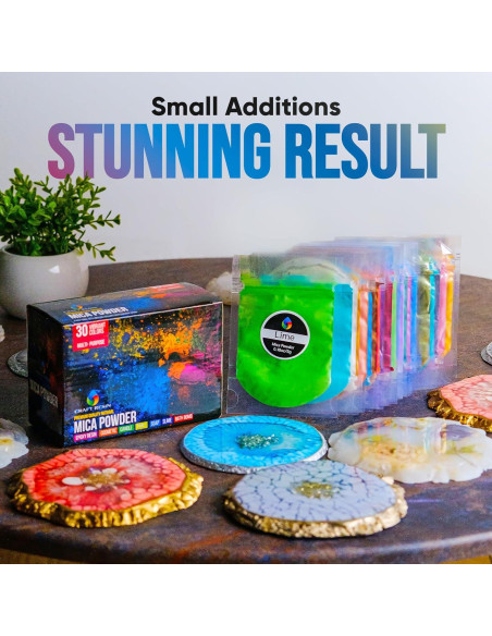 Pó de Mica 30 Colores Resina Epóxica - Pigmentos No Tóxicos