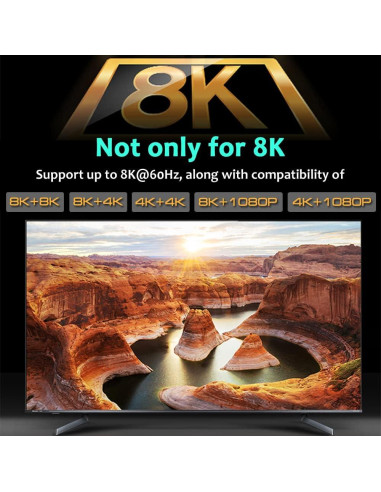 Interruptor HDMI 8K SkycropHD 4 en 1 Automático 48Gbps
