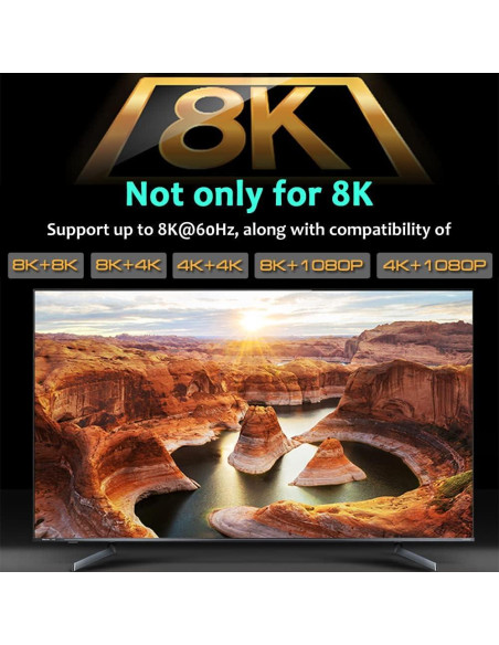 Interruptor HDMI 8K SkycropHD 4 en 1 Automático 48Gbps